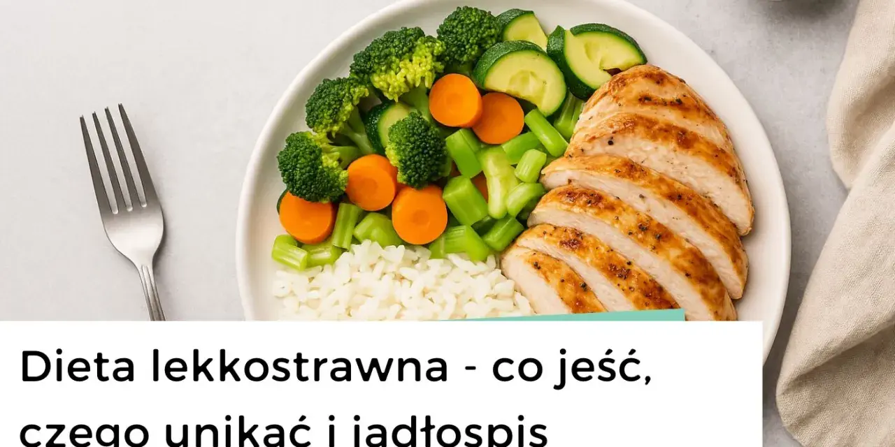 Talerz z kurczakiem, ryżem i warzywami. Idealny jadłospis na tydzień dla diety lekkostrawnej.
