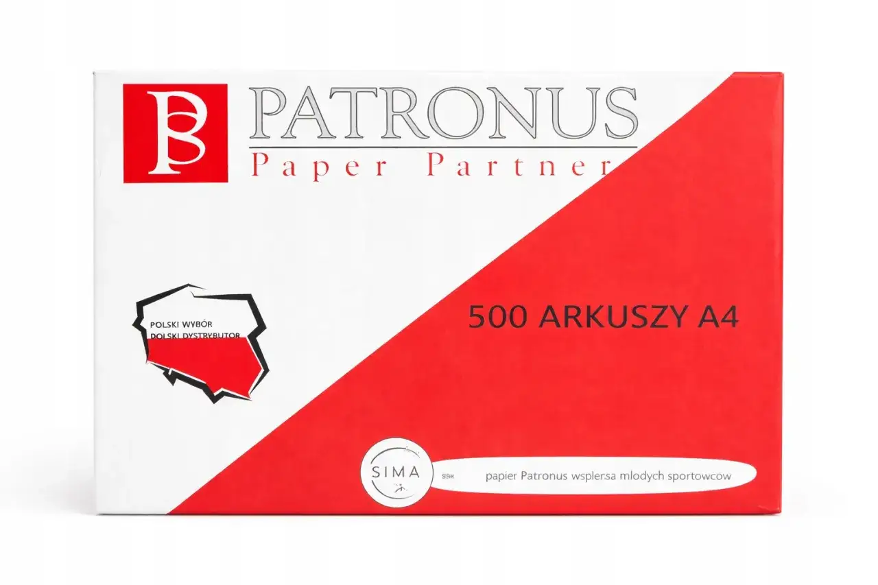 Biały brystol Patronus Paper Partner, 500 arkuszy A4. Polski wybór, polski dystrybutor.